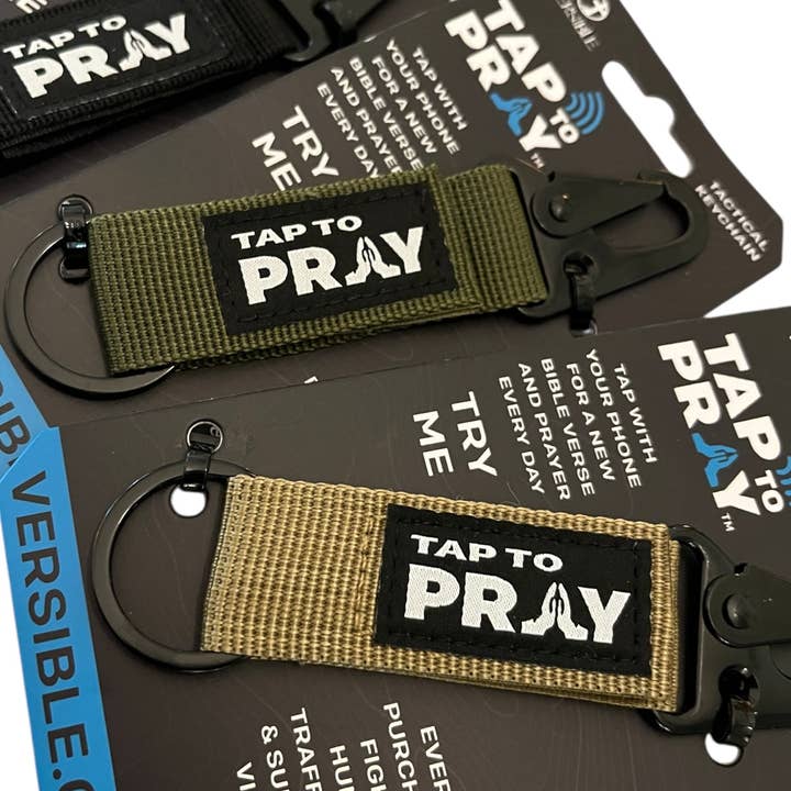 Versible - Wholesale Keychain - Unisex - Tap To Prayâ„¢ - Tactical Carabiner Keychain