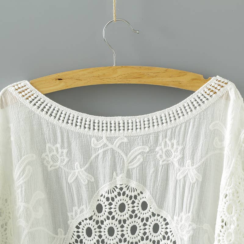 Hope & Sunshine – Engroshandel Cardigan - Dame – Batwing ærmer cover-up blonde bolero10