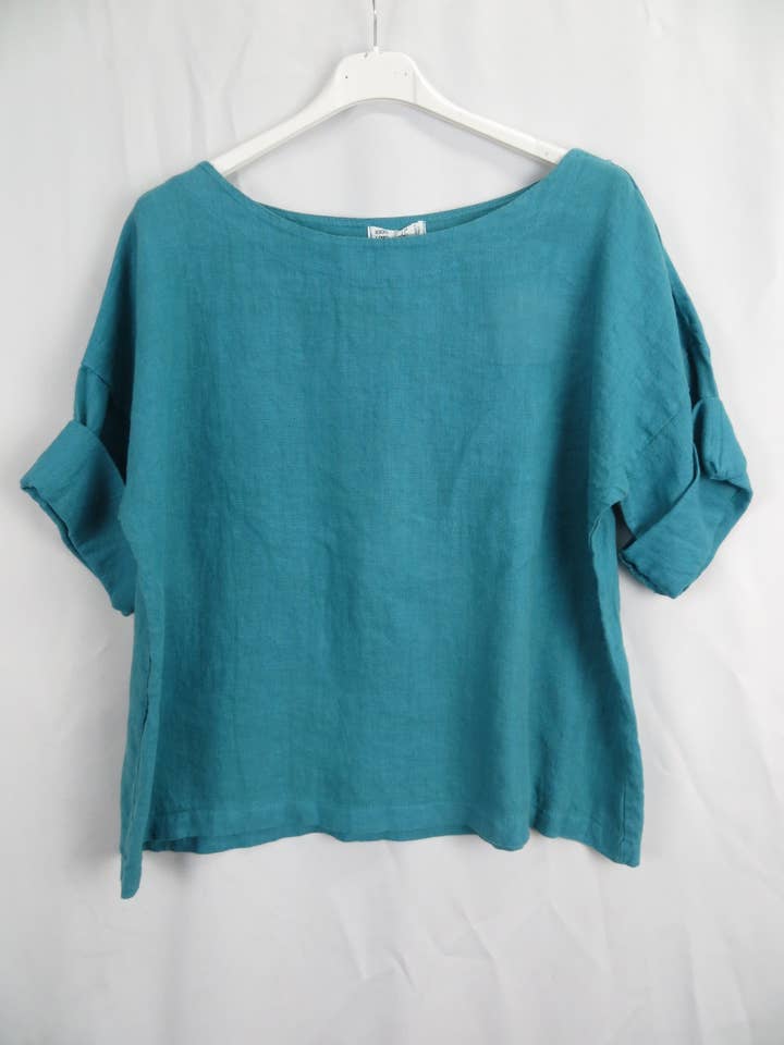 la maison des fibres naturelles - Wholesale Blouse - Women's - Round neck linen top 659005 100% linen