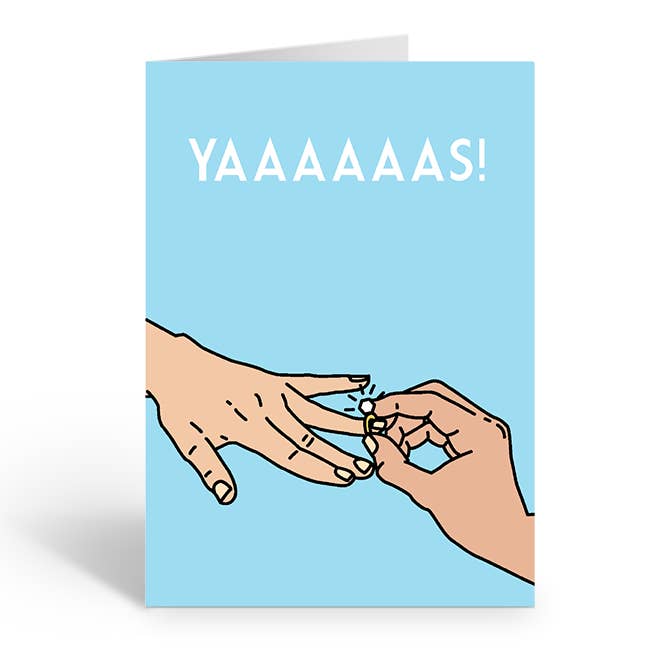 Two Brides Presents - Wholesale Wedding Card - YAAAAAAS Greeting Card1