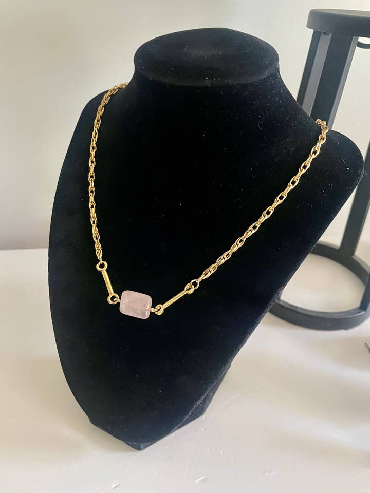 Rose Quartz Necklace for wholesale by NSW Jewelry Designs
