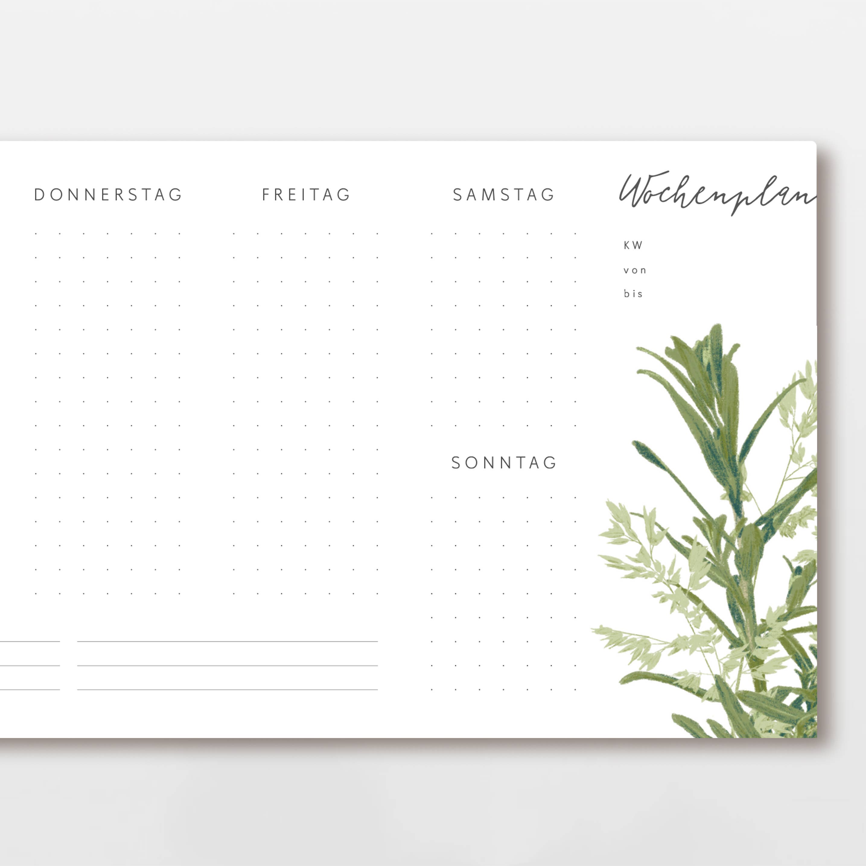 Wildblumen Atelier - Wholesale Notepad - Weekly planner pad Sea Buckthorn with 50 sheets, 30x12.5 cm1