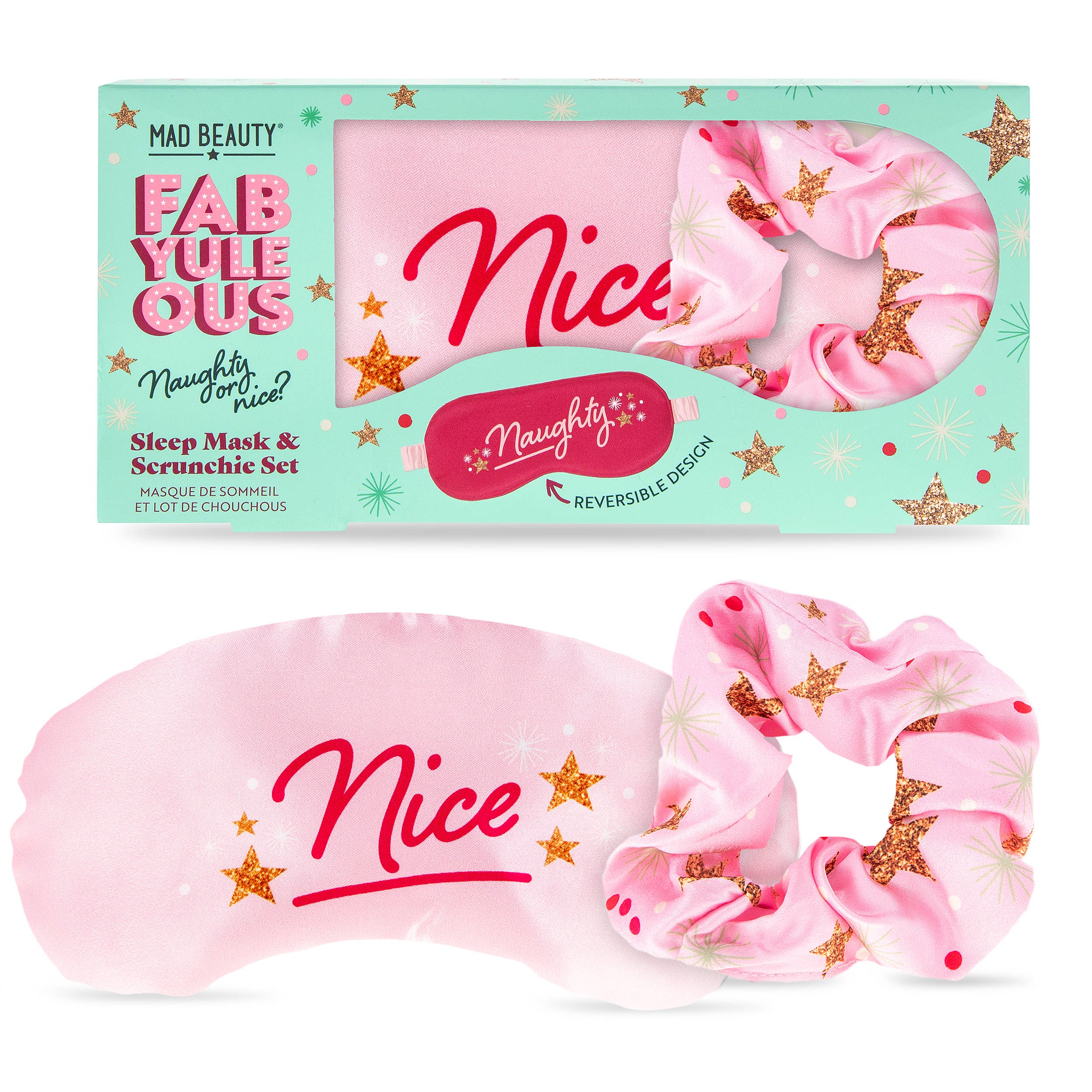 Mad Beauty USA LLC - Wholesale Sleep/Eye Mask - Mad Beauty FabYuleOus Sleep Mask and Scrunchie Set1
