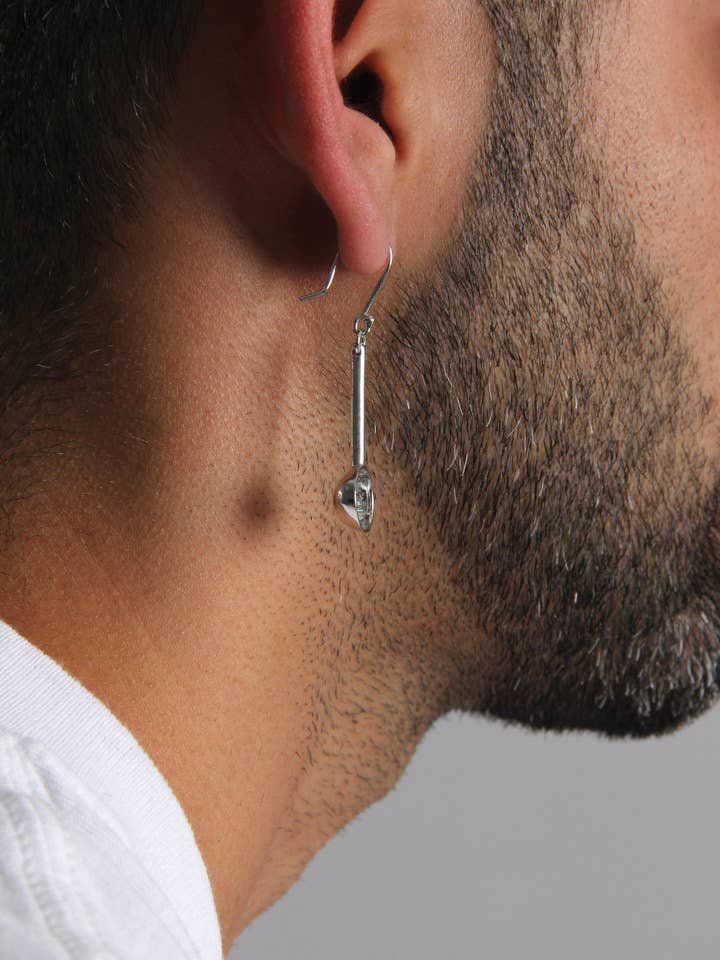 Steam örhänge, vit guldpläterad för wholesale av Sentient Jewelry