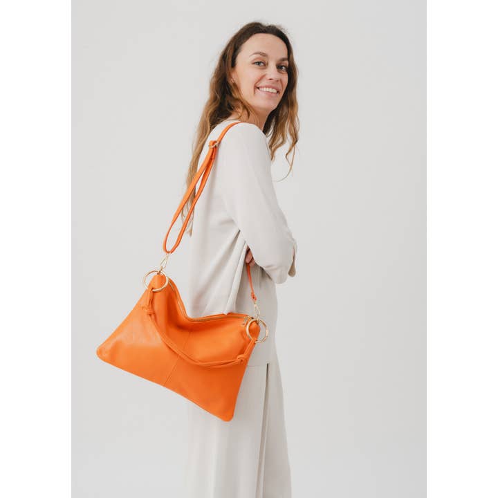 JULIA PARIS - Vente Sac porté épaule – femme - Sac porté épaule et bandoulière en cuir grainé avec anneaux