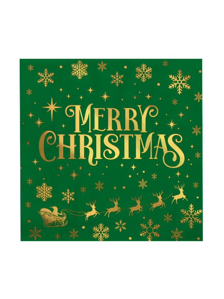 Servetter - God Jul grön för wholesale av PD Party