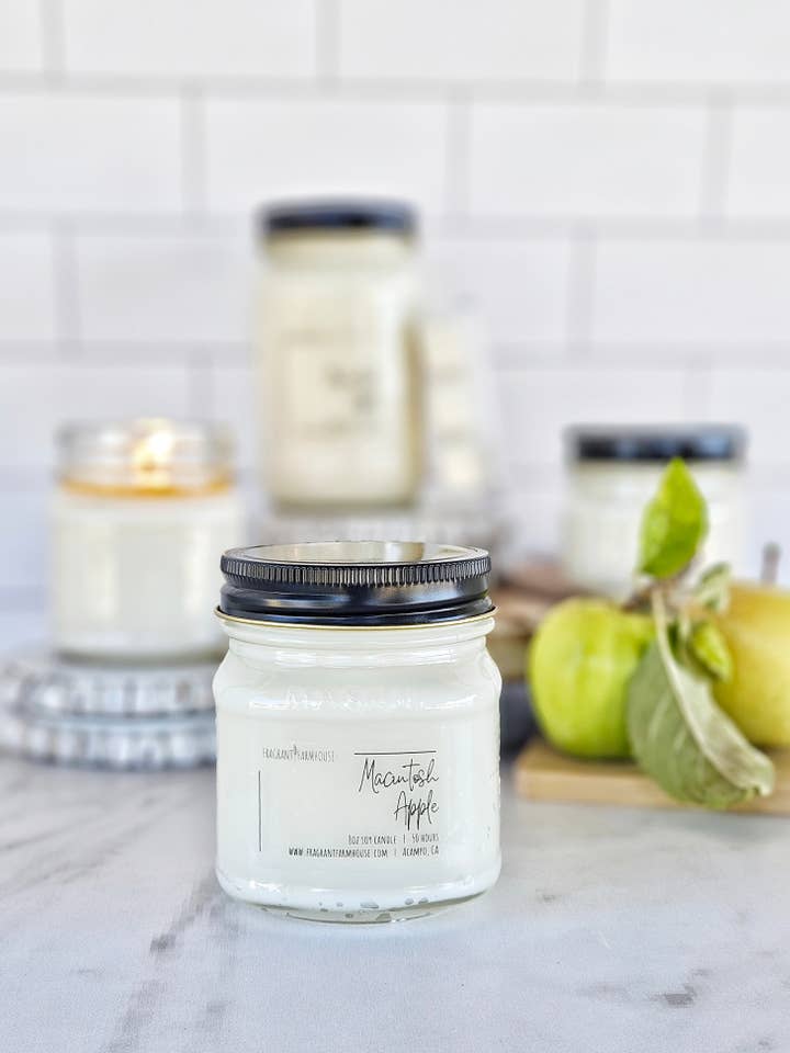 Macintosh Apple Soy Candle for wholesale by Fragrant Farmhouse