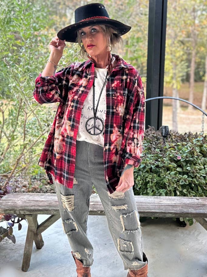 Jaded Gypsy - Wholesale Pants - Women's - On The Road Striped Crop Pants - Vintage Black
