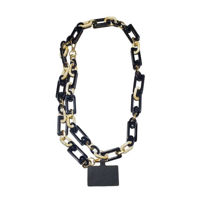 Acrylic Necklace "Noir & Ivory" for Cell Phone for wholesale by Domoflor s.l