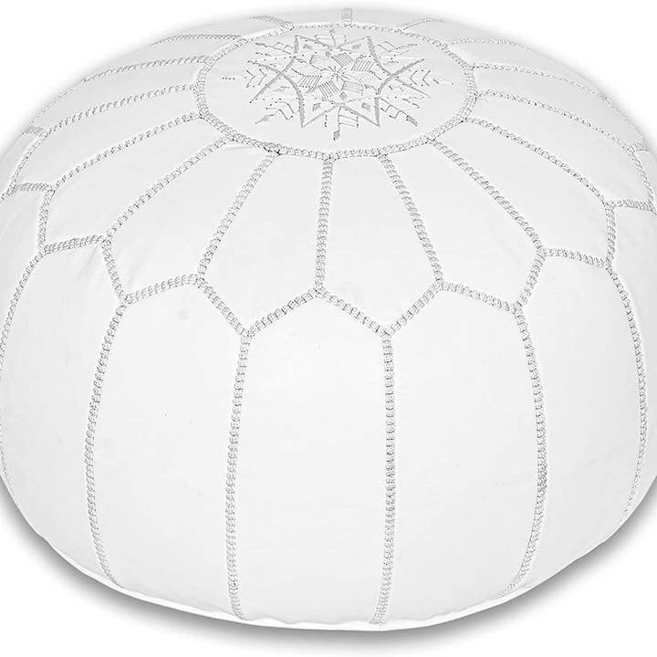 King Of Handmade - Wholesale Pouf - Moroccan Ottoman White Pouf - Furniture Ottoman Gift