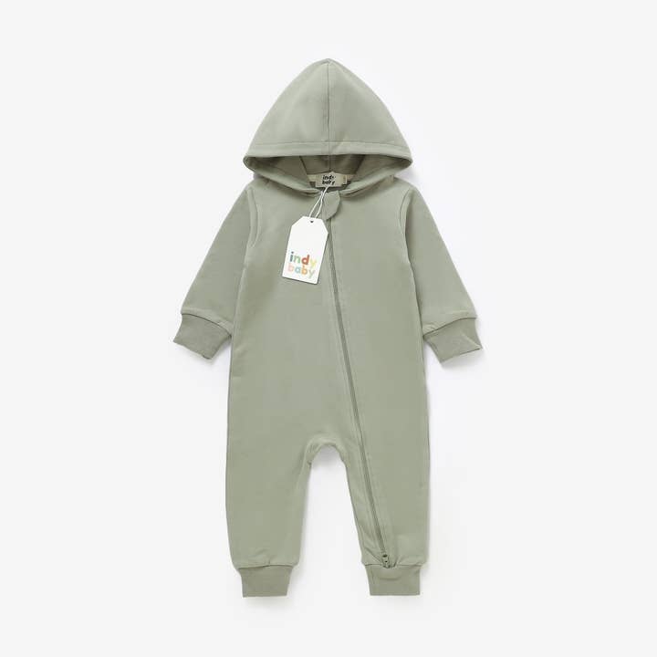 Zip Up Hoodie Rompers for wholesale by Indy Baby