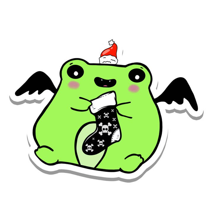 Jul | Frøen | Gotisk | Vandtæt vinyl klistermærke | 3.3" for engroshandel hos Rebel and Siren Stickers