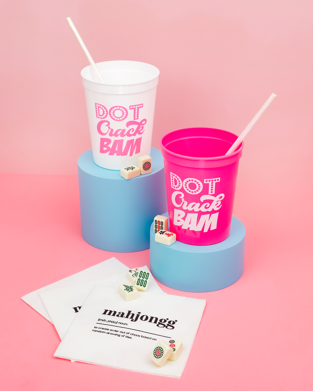Busy Bee Gift - Wholesale Disposable Cup - Dot Crack Bam Mahjong Stadium Cups | Set of 82