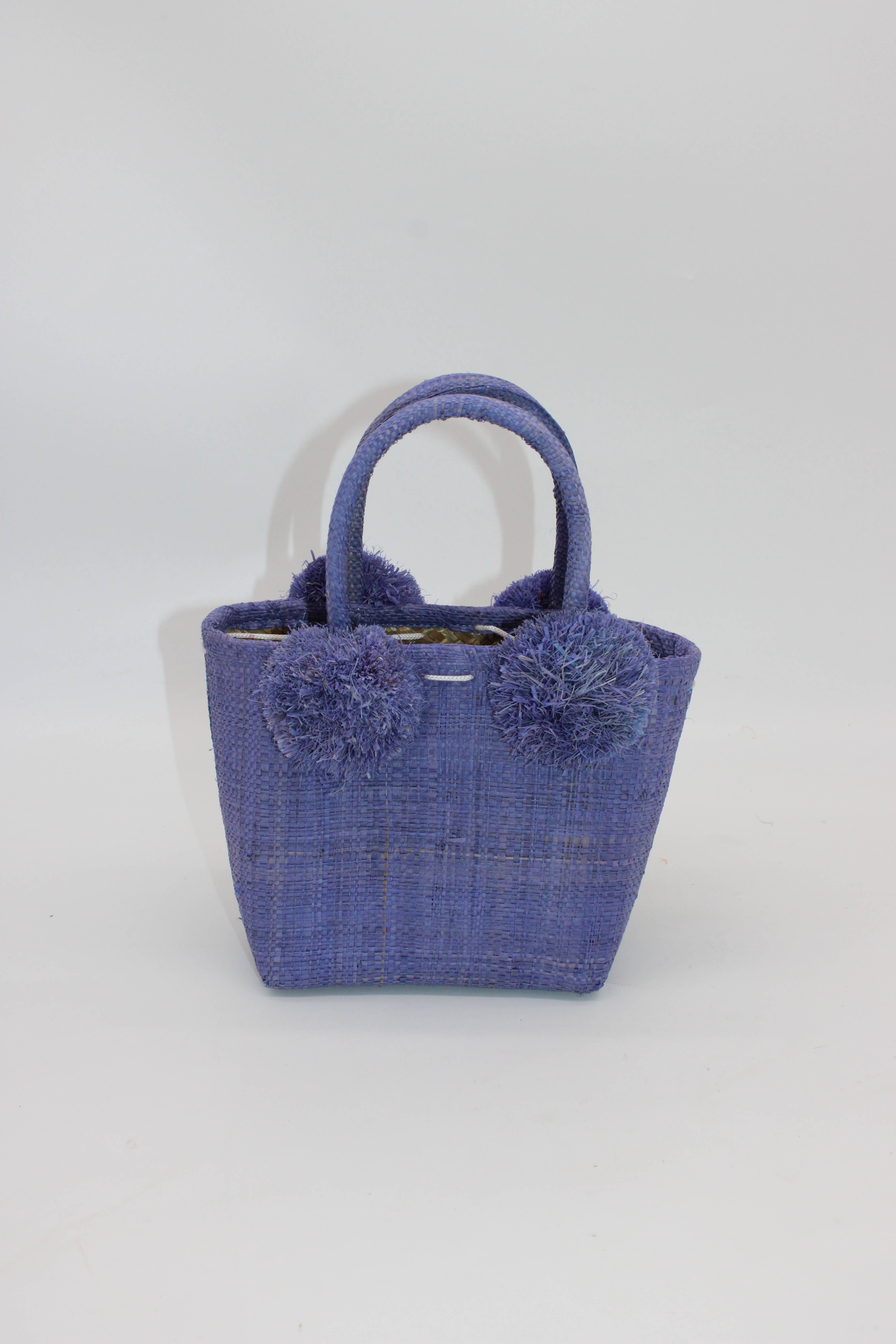 Shebobo - Wholesale Top Handle Bag - Women's - Schooner Straw Mini Bag with Pompom Accent1
