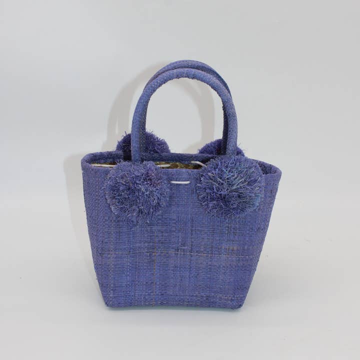 Shebobo - Wholesale Top Handle Bag - Women's - Schooner Straw Mini Bag with Pompom Accent1