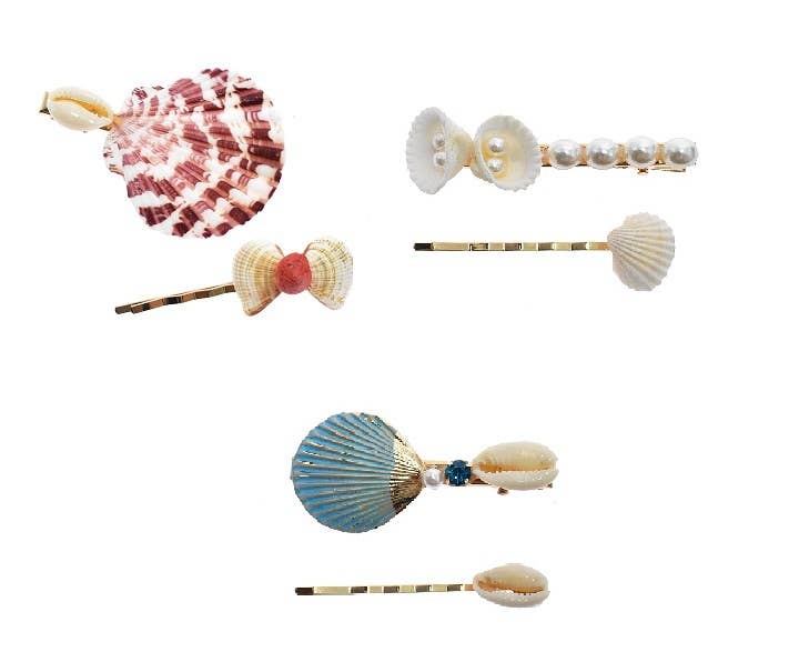 DK Hawaii - Wholesale Hair Clip - Women's - SEA SHELL HAIR CLIPS