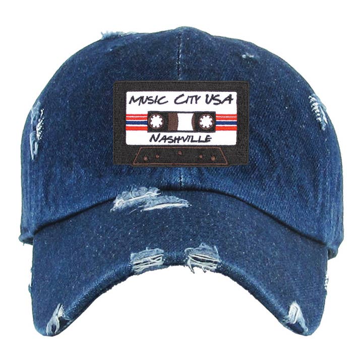 Music City Nashville Cassette Hats for wholesale by Cotton Mule