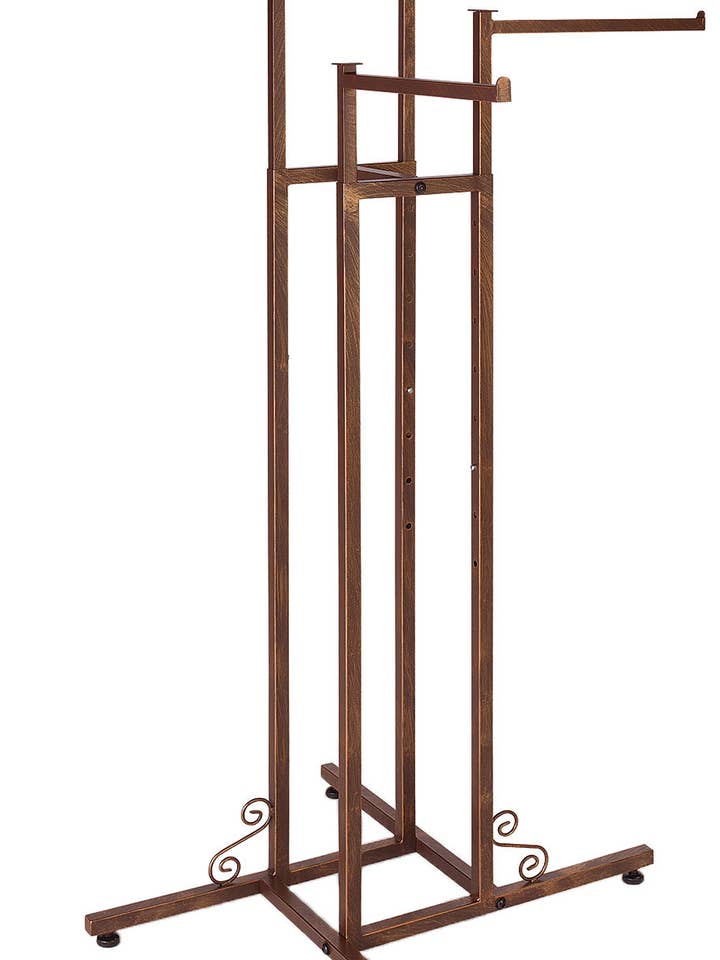 Boutique Cobblestone 4-Way Rack With Straight Arms for wholesale by Store Supply Warehouse