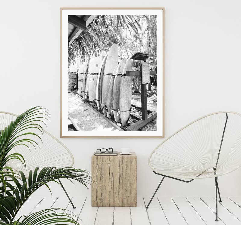 The Sunset Shop - Wholesale Art Print - Wave Sleighs - Black & White1