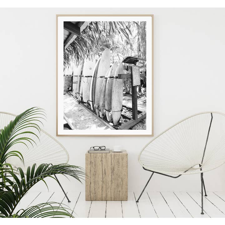 The Sunset Shop - Wholesale Art Print - Wave Sleighs - Black & White1