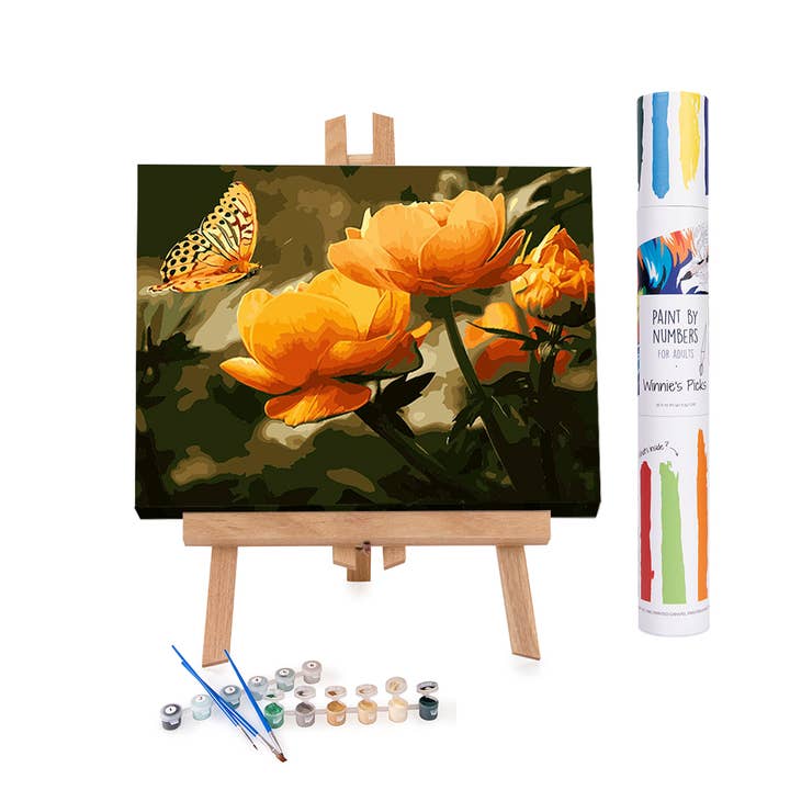 Papillon pêche en été - Kit de peinture à faire soi-même pour la vente par Winnie's Picks