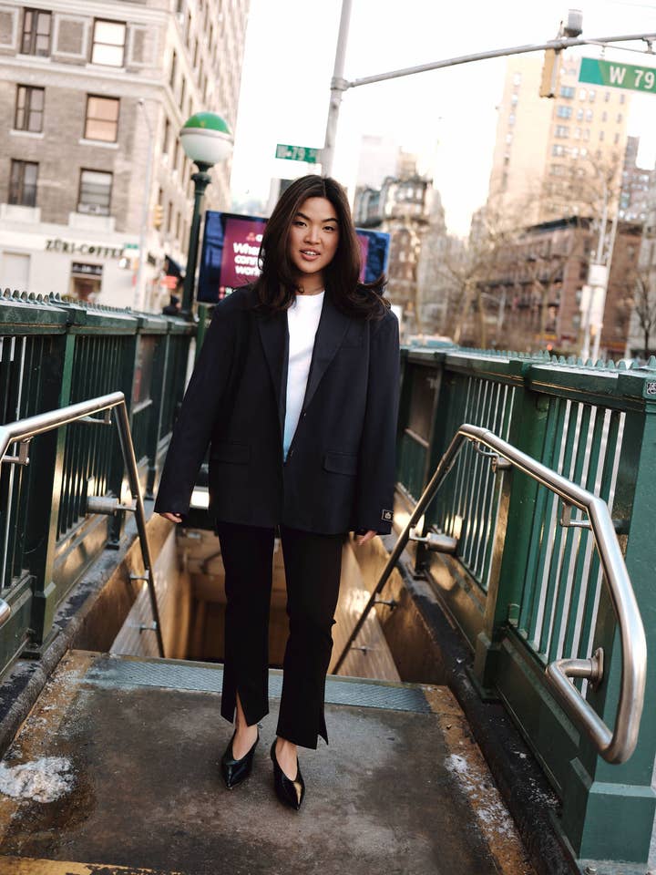 Le Pantalon Fendu Phillip - Onyx pour la vente par Nelle Atelier