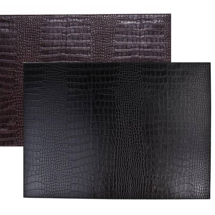 Signature Home Collection GmbH – wholesale Placemat – placemats set of 6 rectangular croco dark brown black