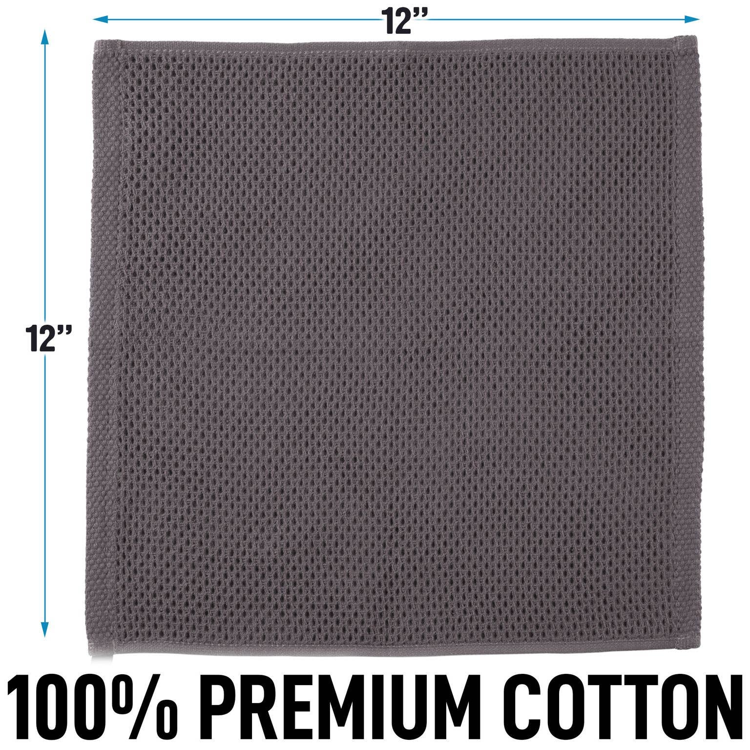 Zulay Kitchen - Vente Torchon - Torchons à vaisselle en tissu gaufré, 12 x 12 pouces (paquet de 3)22