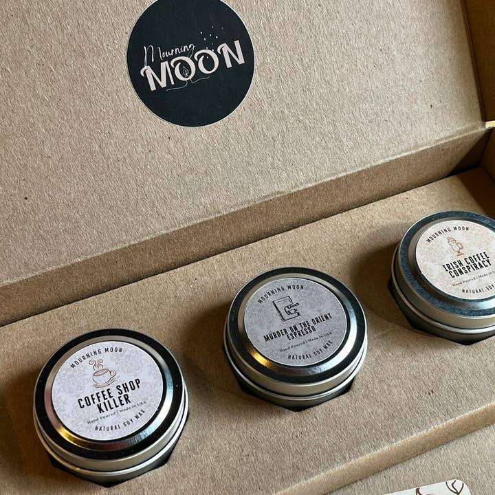 Mourning Moon Candles - Wholesale Travel Candles - 'Brewed Awakening' Mini Candle Gift Box3