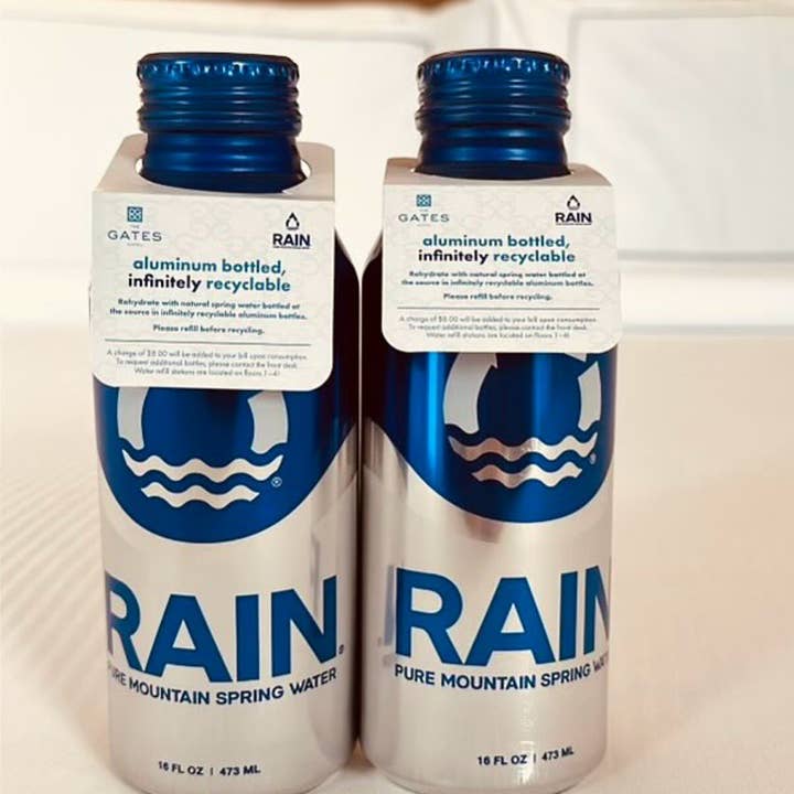 RAIN Pure Mountain Spring Water - Wholesale Sparkling Water - Quarter-pallet (20 cases) RAIN 16oz PlasticFree Spring Water