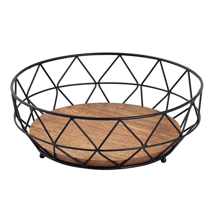 Fruit basket metal bread basket fruit bowl round Neo ø 28 cm H 10 cm for wholesale by Voglrieder