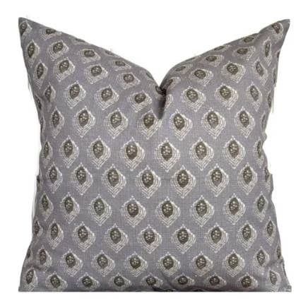 Cloth & Coast - Wholesale Throw Pillow Cover - Blue Green White Handblock Pillow Cover | 100% Cotton