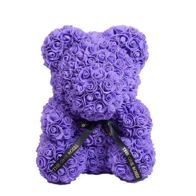 Purple Rose Bear for wholesale by The One Roses