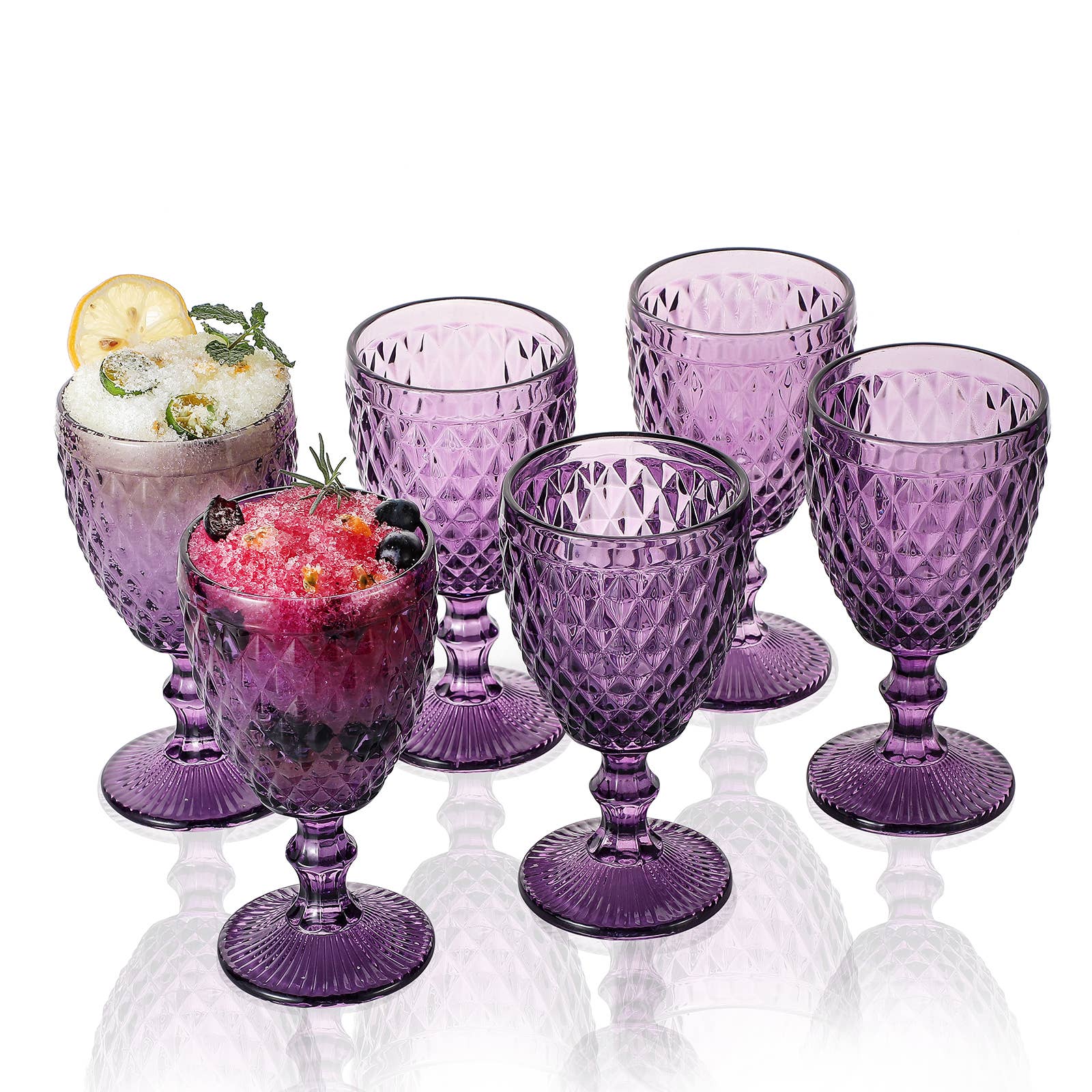 Colored glass water clearance goblets