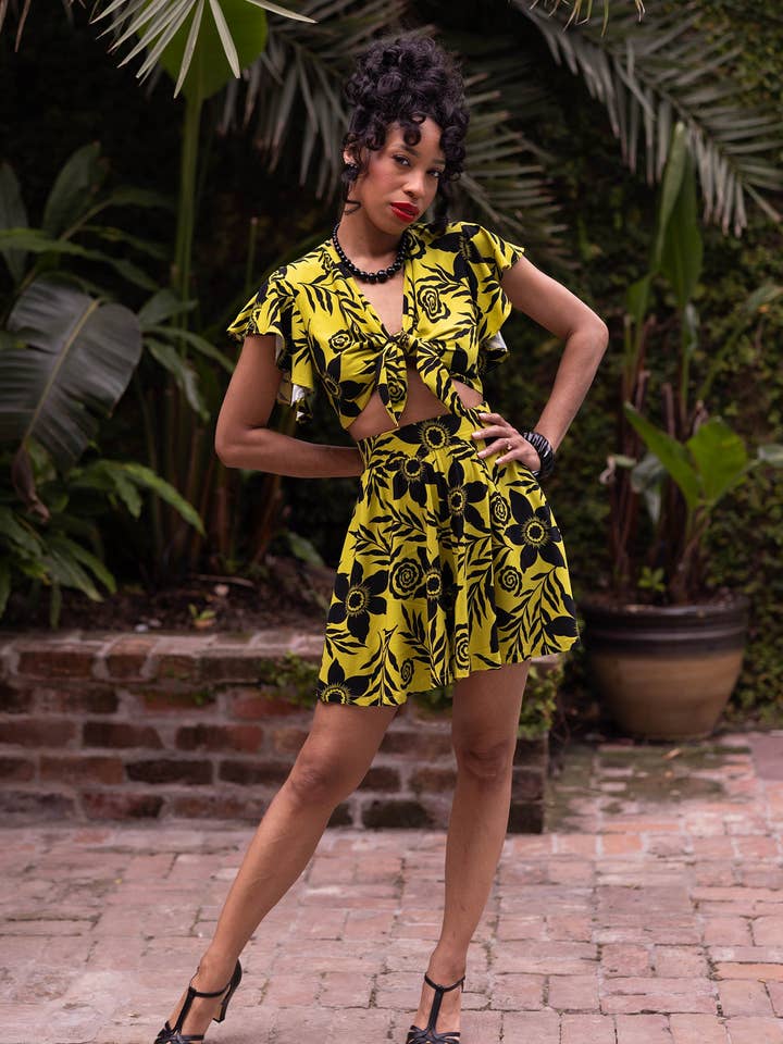 Mai Tie Top - Fantastical Chartreuse for wholesale by TRASHY DIVA