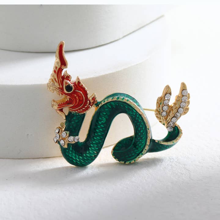 Ole - Wholesale Brooch - Majestic Alloy Dragon Brooch PA5433