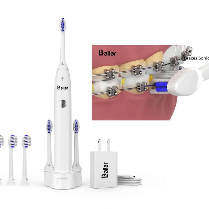 Electric Toothbrush For Braces With 6 Heads for wholesale by Bailar