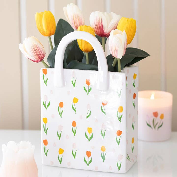 Tulip Print Ceramic Bag-Shaped Flower Vase and other Purchase Wholesale flowers footscray. Free Returns & Net 60 Terms on Faire trending on Faire.