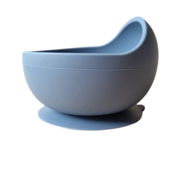 Silicone Suction Bowl Denim Blue for wholesale by Classical Child