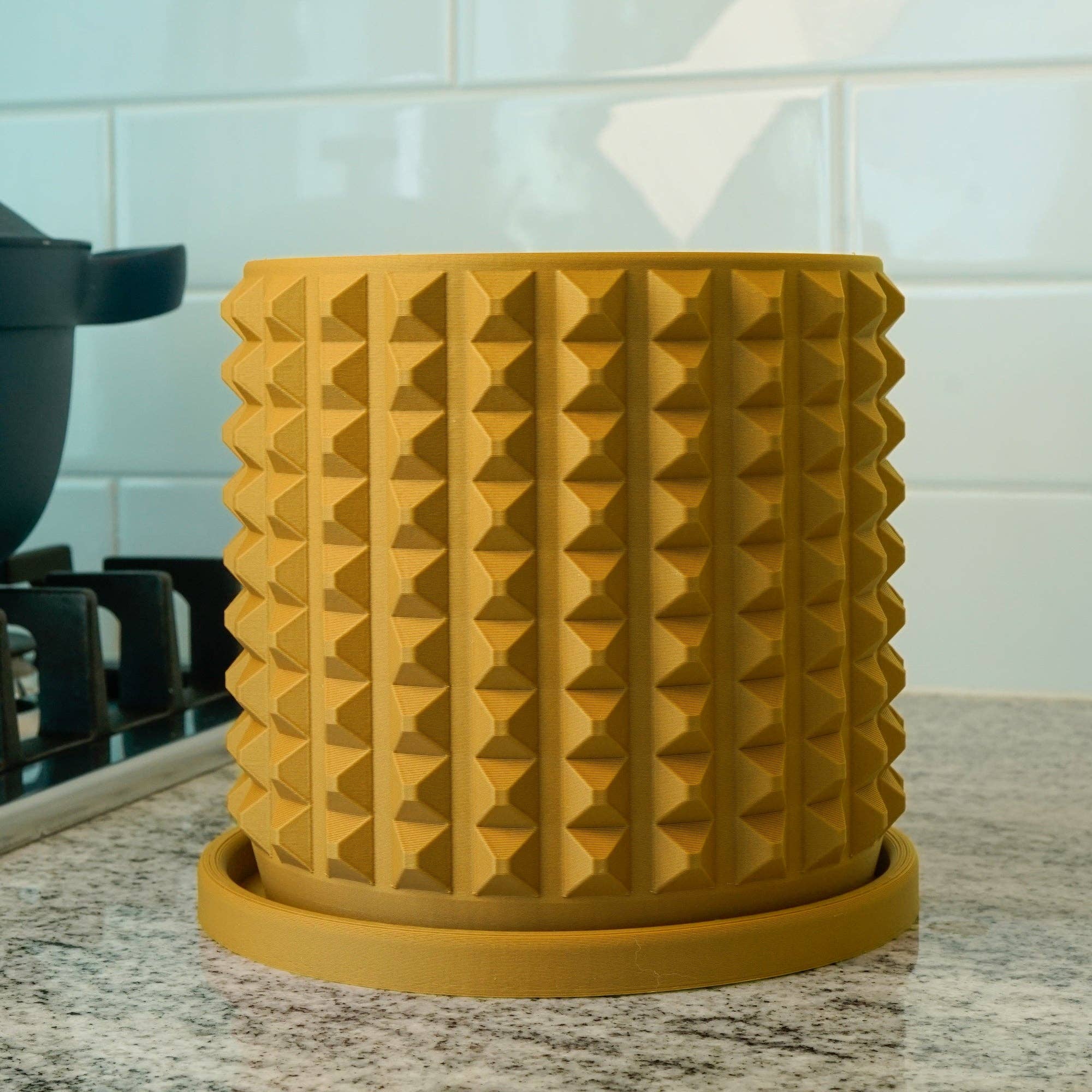 Rosebud Homegoods - Vente Pot - Cache-pot cubiste imprimé en 3D avec drainage12