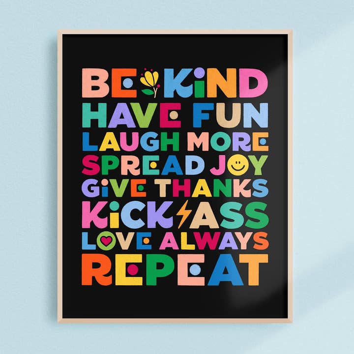 Be Kind Print (sort) for engroshandel hos Wink & Wonder