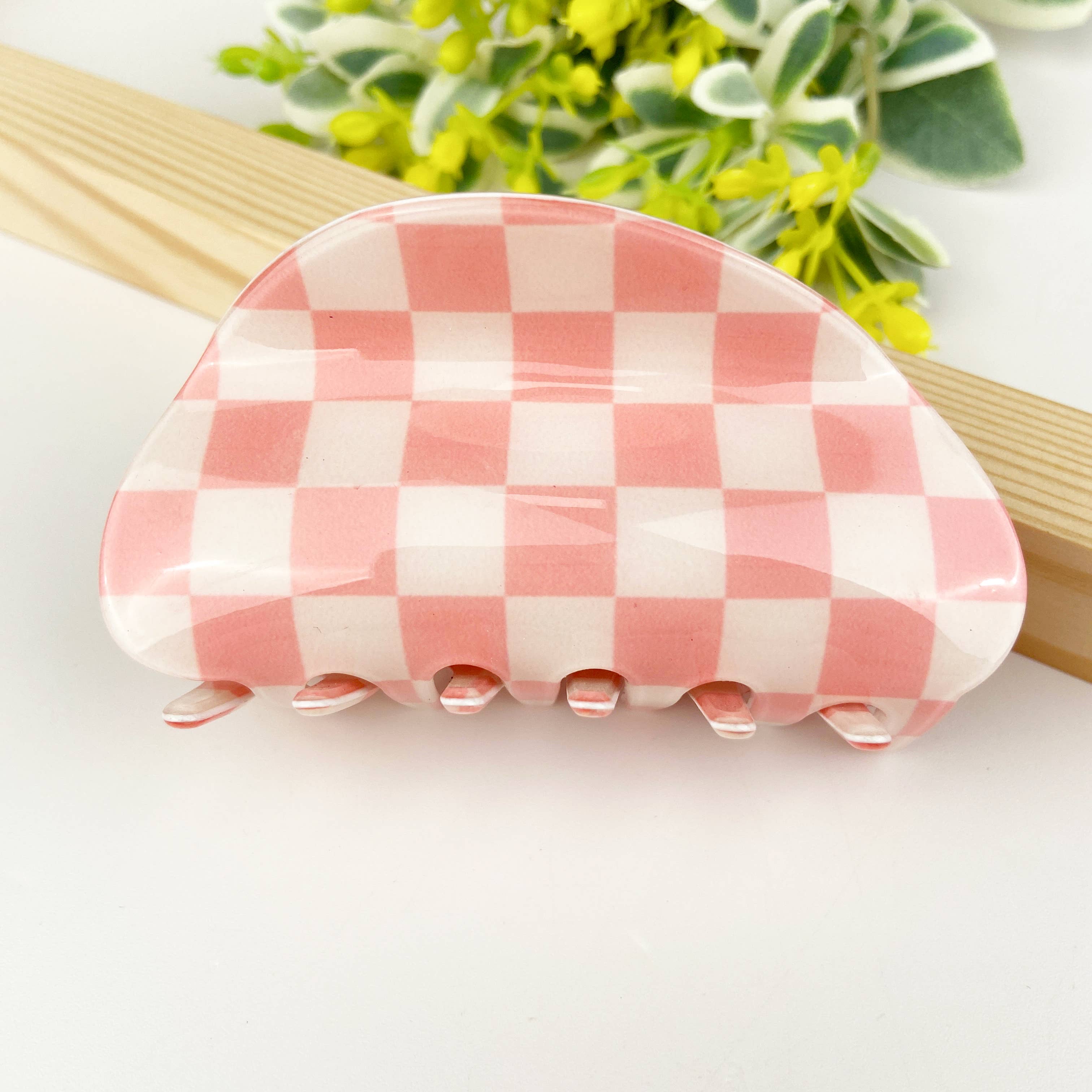 TheDivaSoap - Wholesale Hair Clip - Women's - Checkerboard semicircle hair claw clip7
