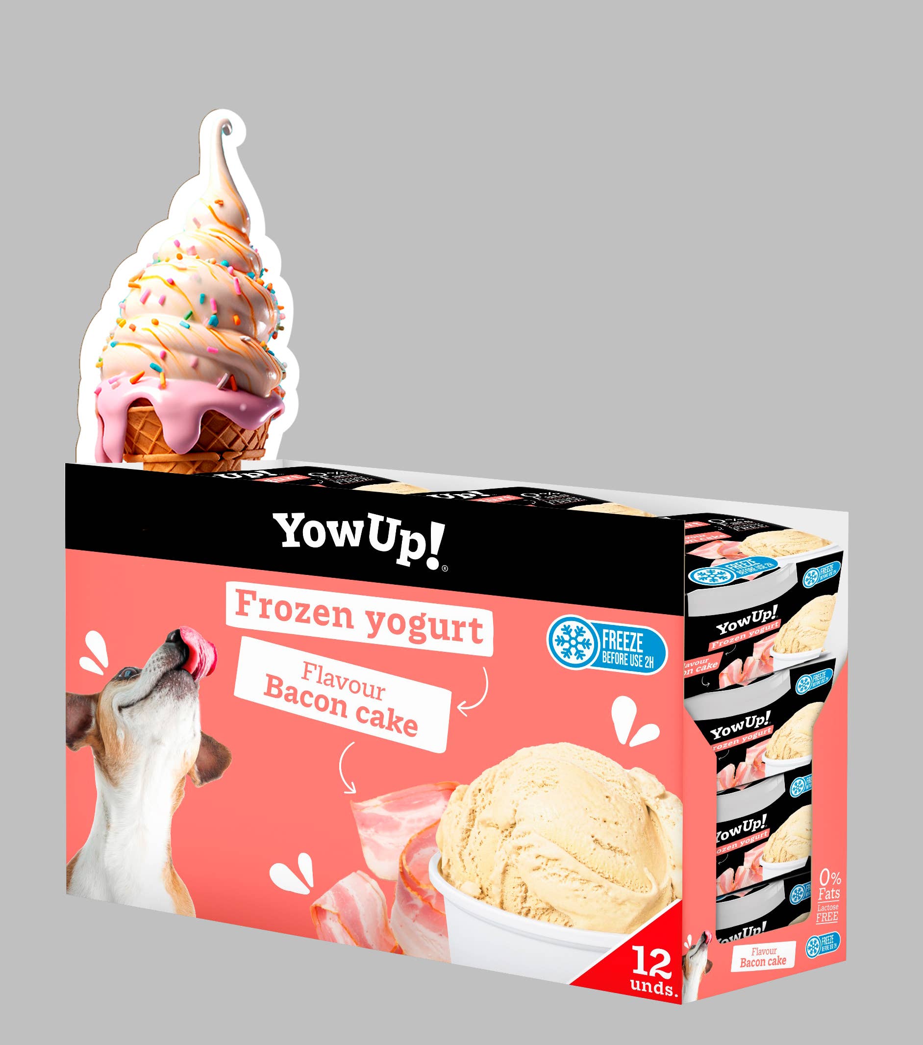 Hofman Animal Care - Wholesale Pet Treats - Dog - YowUp! Frozen Yogurt Bacon Cake1