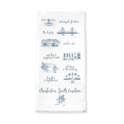 Charleston Toile Tea Towel for wholesale by Dodeline Design