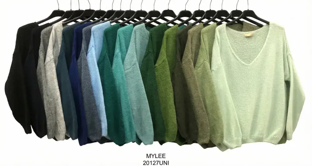 Mimi & Gogo - Vente Pull en maille – femme - Pull uni basique @20127_uni52