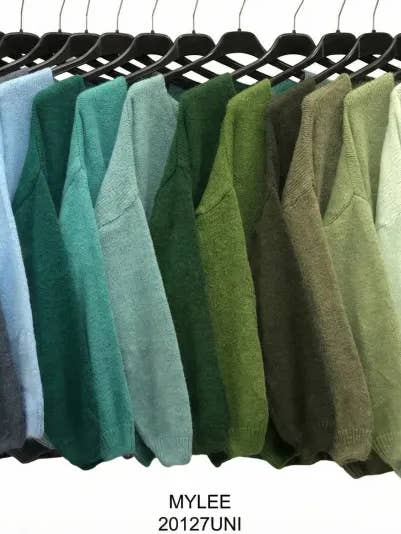 Mimi & Gogo - Vente Pull en maille – femme - Pull uni basique @20127_uni52