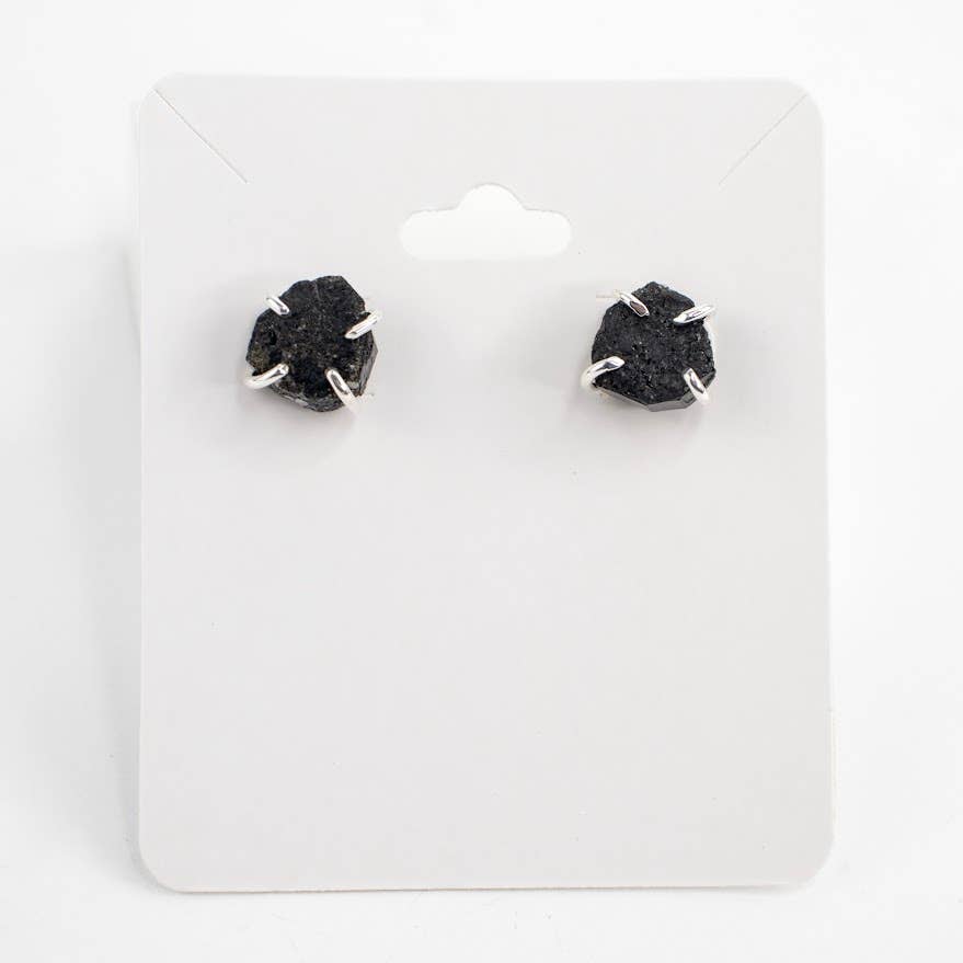 Earths Elements Wholesale - Vente Clous d'oreille - Boucle d'oreille clou - Tourmaline noire2