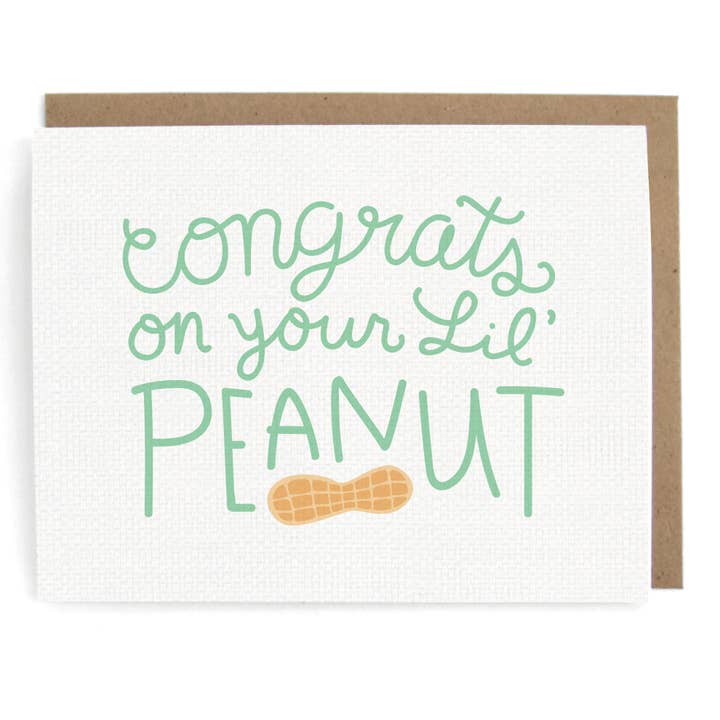 Peanut New Baby Greeting Card for wholesale by The Neighborgoods