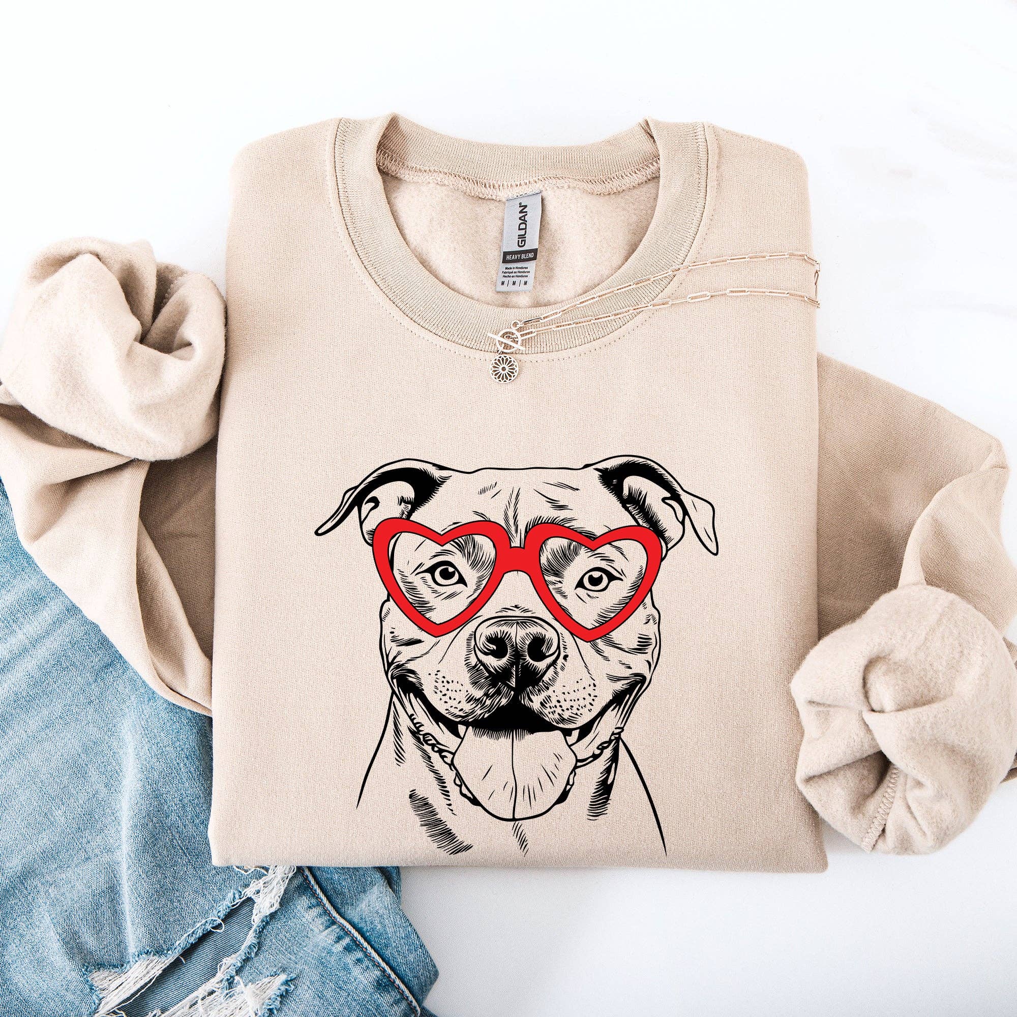 Refinery Number One LLC - Wholesale Graphic Sweatshirt - Unisex - Pitbull, Pet, Dog Breed, Valentine's Sweatshirt2