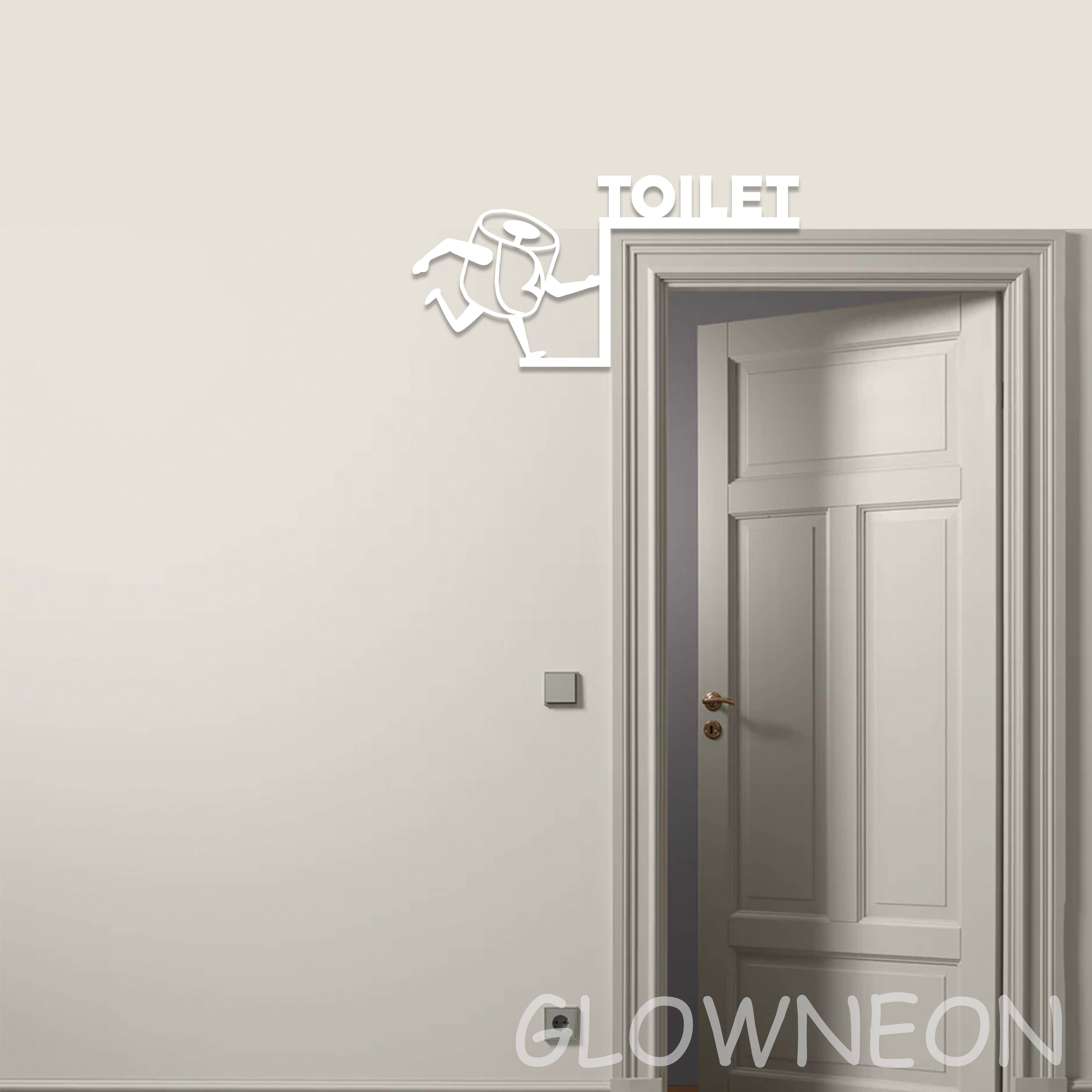 Glow Neon - Wholesale Bathroom Sign - Toilet Paper Restroom Door Corner, Funny Toilet Door Topper5